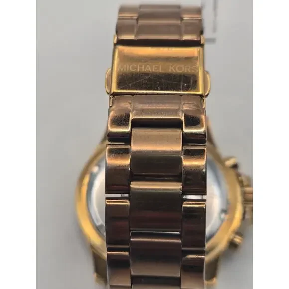 Michael Kors Everest Chronograph Gold-Tone Women's Watch MK5871 - Pink Crystals
